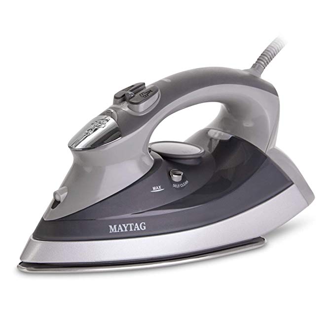 Maytag M400 Speed Heat Steam Iron & Vertical Steamer with Stainless Steel Sole Plate, Self Cleaning Function + Thermostat Dial
