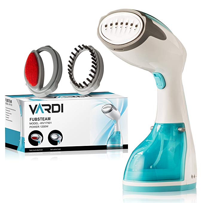 Powerful Handheld Fabric Steamer Vardi FubSteam |Steam Clothing without Harming | Portable Hand Held Steamers | Risk Free Ironing Full Hot Vapor Power | Auto Shut Off | Compact Size for Home or Travel