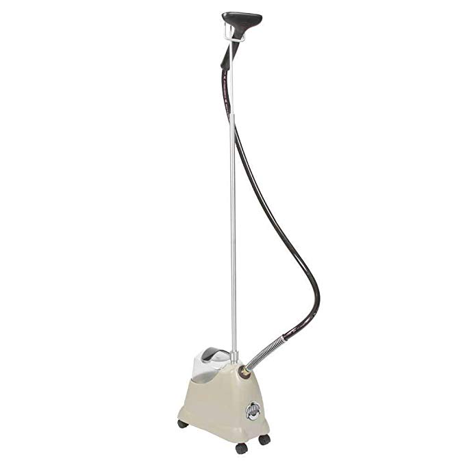 Jiffy J-2000 Beige Garment Steamer, With A Five-Foot Flexible Hose And Easy-Roll Wheel Casters,