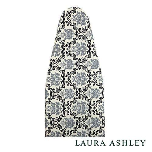 Laura Ashley Ironing Board Cover & Pad- Signature Series-Damask Black and White - 100% Cotton