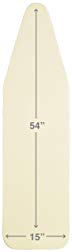 TIVIT 15 x 54 Inch Eco-Friendly, Natural Ironing Board Cover - Untreated, Unbleached, Chemical-Free 100% Cotton top & Natural Wool Padding - Beige Color (Patent Pending)