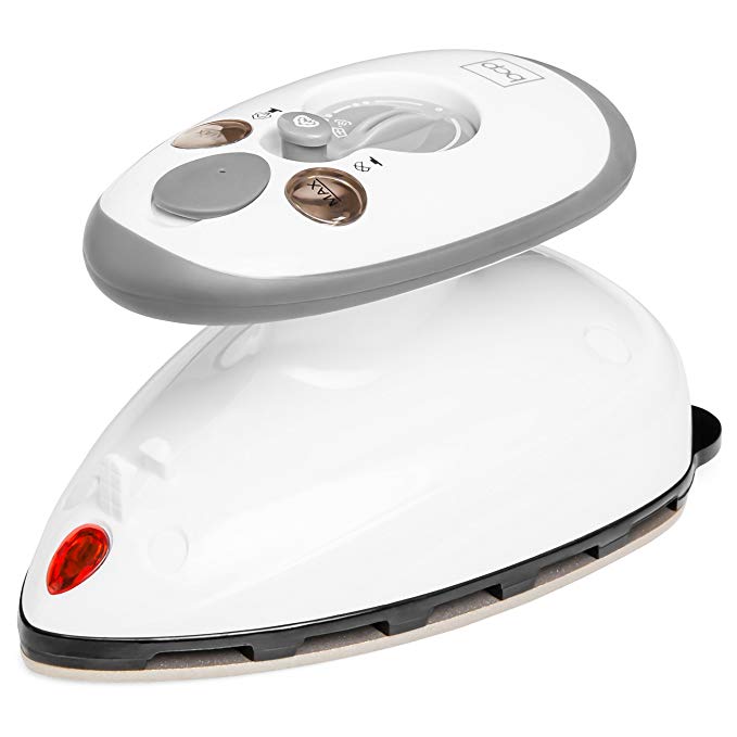 Best Choice Products 420W Portable Compact Design Anti-Drip Mini Iron w/ 1-Touch Steam Control, Non-Stick Soleplate, 3 Settings, Control Panel - White