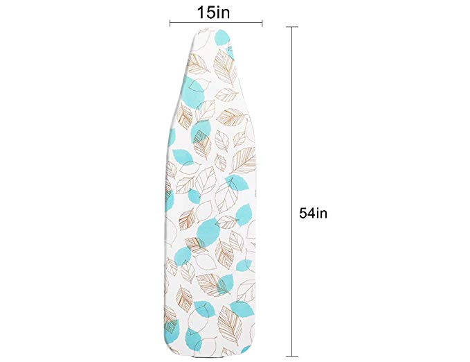 HOMILA Ironing Board Cover 100% Cotton Ironing Cover Leaf Heat Resistant Ironing Board Padding 15