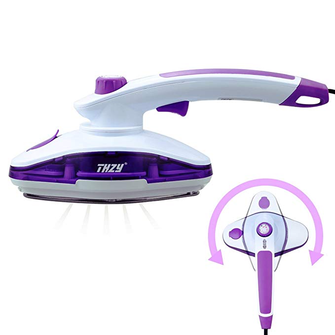 THZY Steam Iron 1000W Handheld Garment Vertical Steam Iron [Dual-use for Iron & Steamer] Best Fast Heat-up Powerful Portable Steamer with Adjustable Temperature Button for Home and Travel, Purple