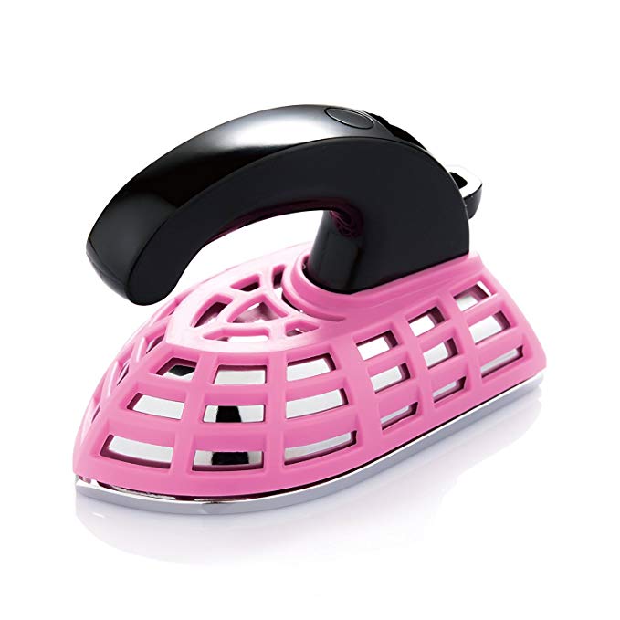 Smart Mini Iron with 100V-240V Universal Voltage, Great for Home and Travel (Pink)