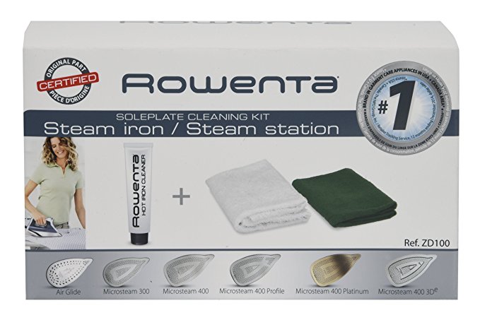 Rowenta ZD100 Non-Toxic Stainless Steel Soleplate Cleaner Kit for Steam Irons