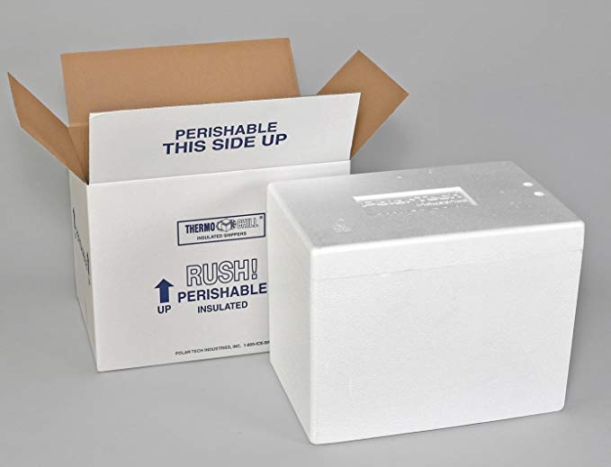 Polar Tech. 245C Thermo Chill Insulated Carton with Foam Shipper, Medium, 17